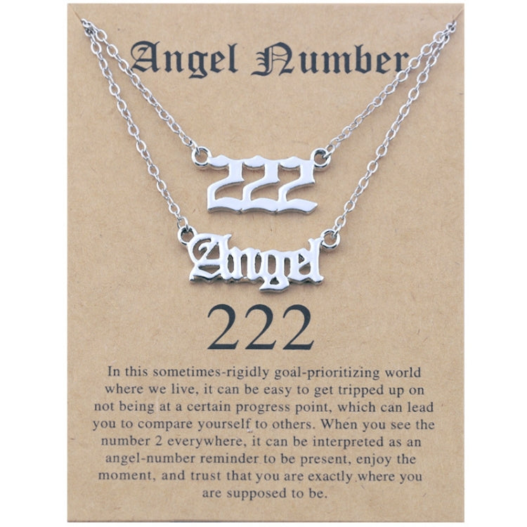 2 In 1 Angel Lucky Numbers Layered Necklace Set Women Collarbone Chain Jewelry-Reluova