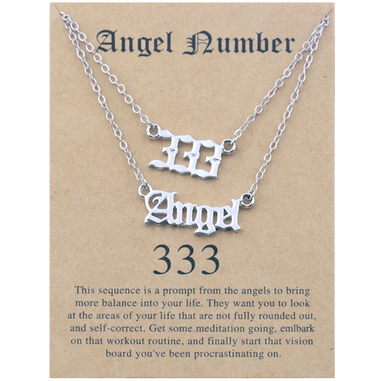 2 In 1 Angel Lucky Numbers Layered Necklace Set Women Collarbone Chain Jewelry-Reluova