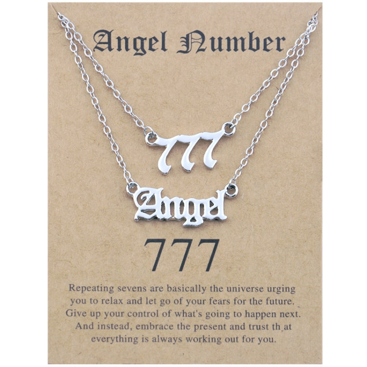 2 In 1 Angel Lucky Numbers Layered Necklace Set Women Collarbone Chain Jewelry-Reluova