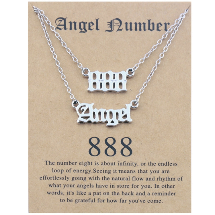 2 In 1 Angel Lucky Numbers Layered Necklace Set Women Collarbone Chain Jewelry-Reluova