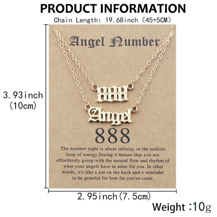 2 In 1 Angel Lucky Numbers Layered Necklace Set Women Collarbone Chain Jewelry-Reluova