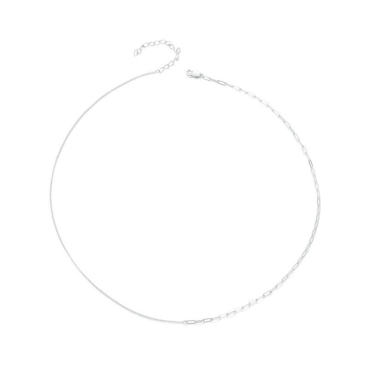 S925 Sterling Silver Platinum Plated Stitching Women Necklace My Store