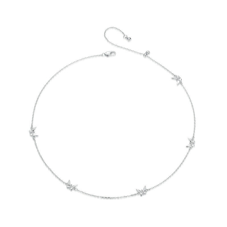 S925 Sterling Silver Platinum-plated Butterfly Female Clavicle Chain My Store