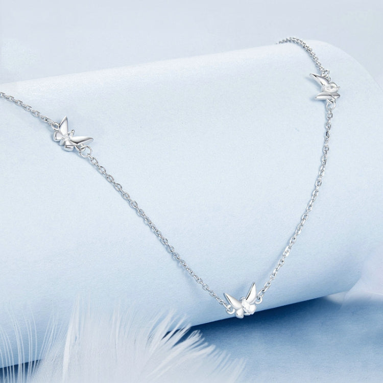 S925 Sterling Silver Platinum-plated Butterfly Female Clavicle Chain My Store