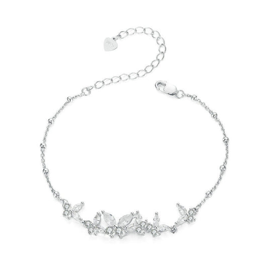 S925 Sterling Silver Platinum-plated Butterfly Flying Stitching Bracelet My Store