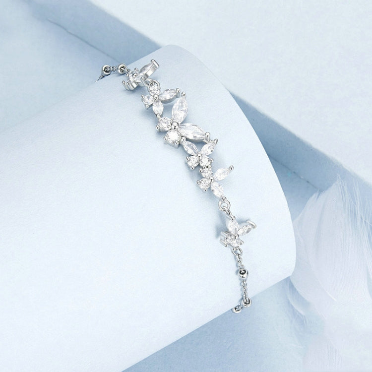 S925 Sterling Silver Platinum-plated Butterfly Flying Stitching Bracelet My Store