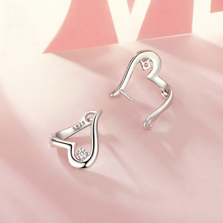 S925 Sterling Silver Platinum Plated Valentine Day Love Irregular Earrings My Store