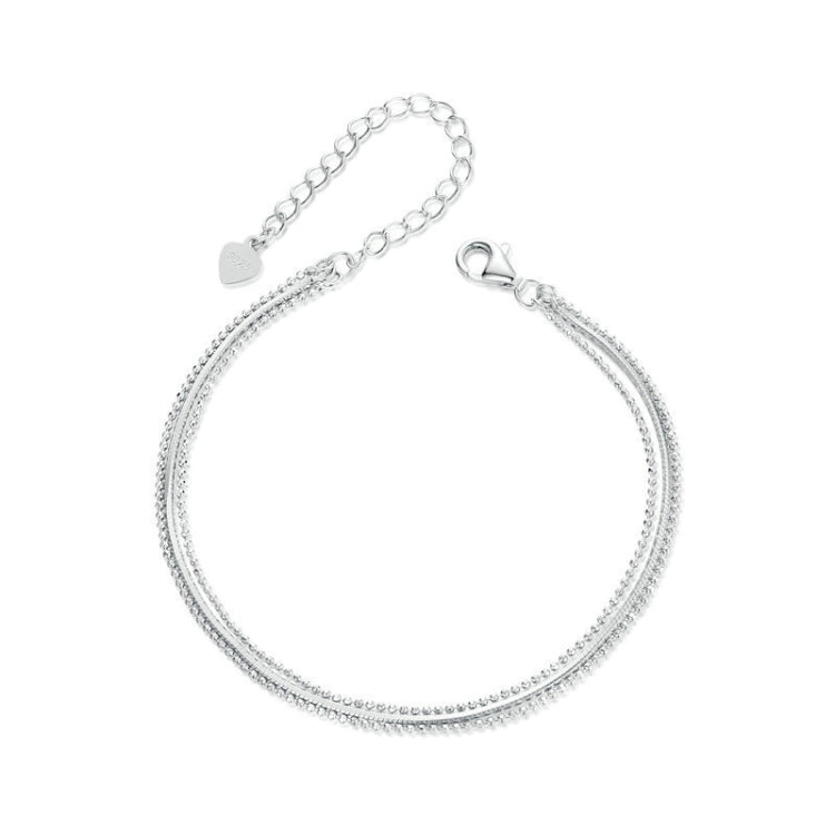 S925 Sterling Silver Platinum-plated Women Three-layer Thin Bracelet My Store