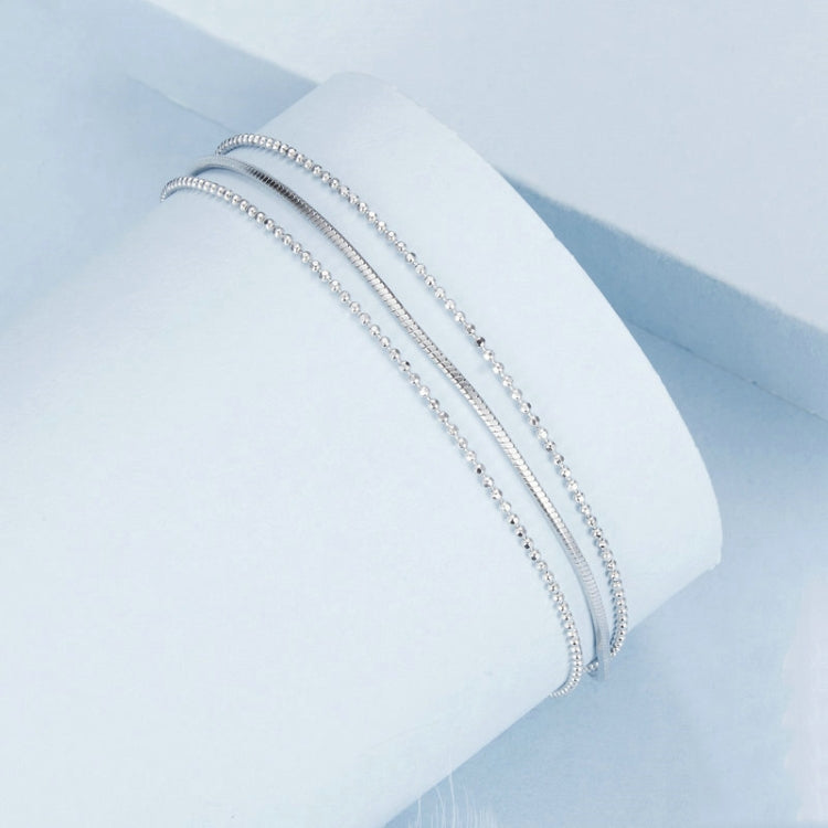 S925 Sterling Silver Platinum-plated Women Three-layer Thin Bracelet My Store