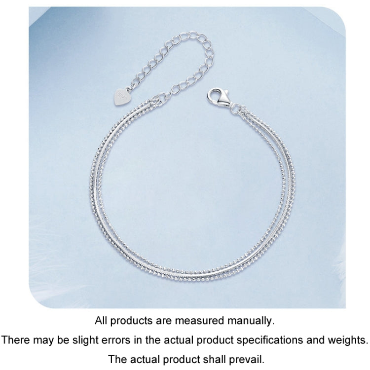 S925 Sterling Silver Platinum-plated Women Three-layer Thin Bracelet My Store