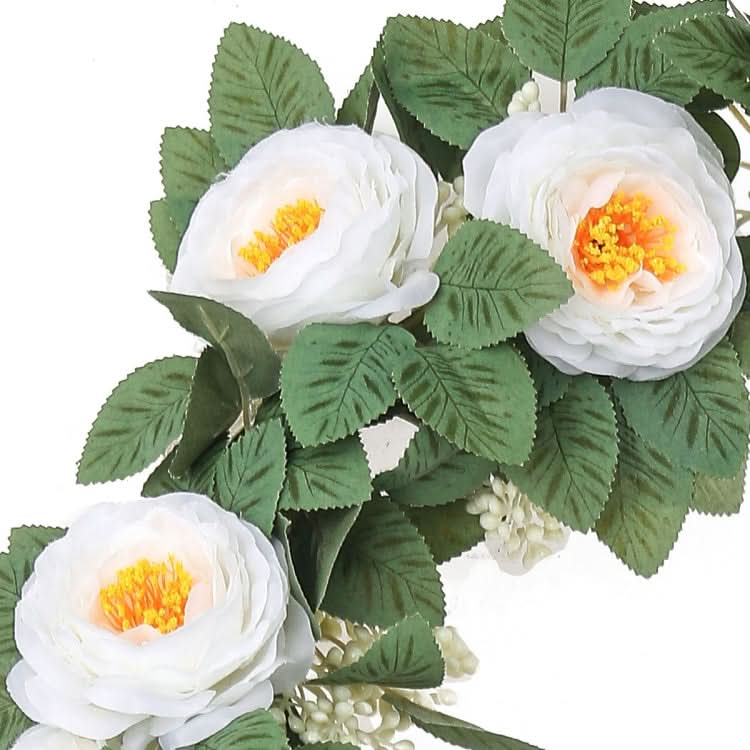 2pcs 2m Simulation Flower Rattan Party Decoration Forest Wedding Arrangement Artificial Rose Rattan(White)-Reluova