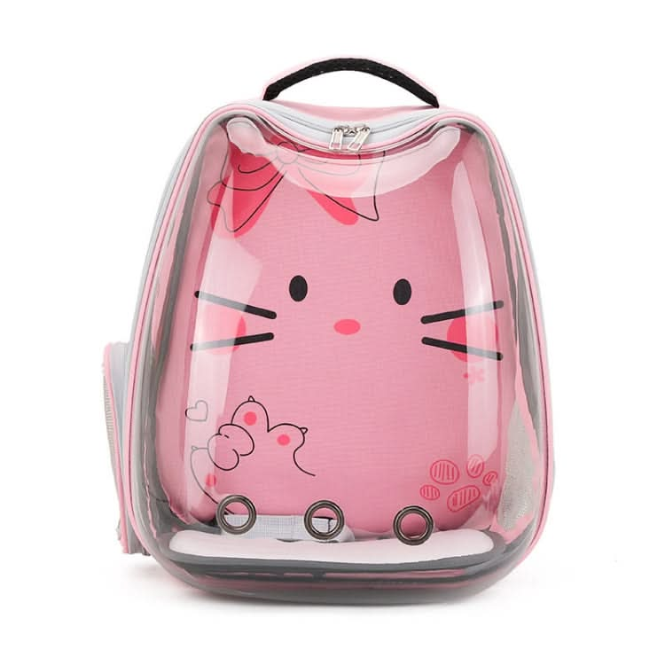 Cartoon Pattern Cat Transparent Pet Bag Space Capsule Portable Pet Backpack - Reluova