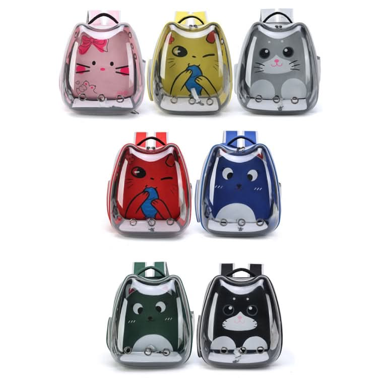 Cartoon Pattern Cat Transparent Pet Bag Space Capsule Portable Pet Backpack - Reluova