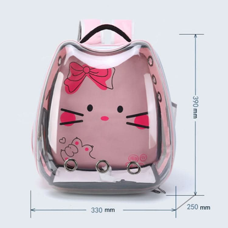 Cartoon Pattern Cat Transparent Pet Bag Space Capsule Portable Pet Backpack - Reluova