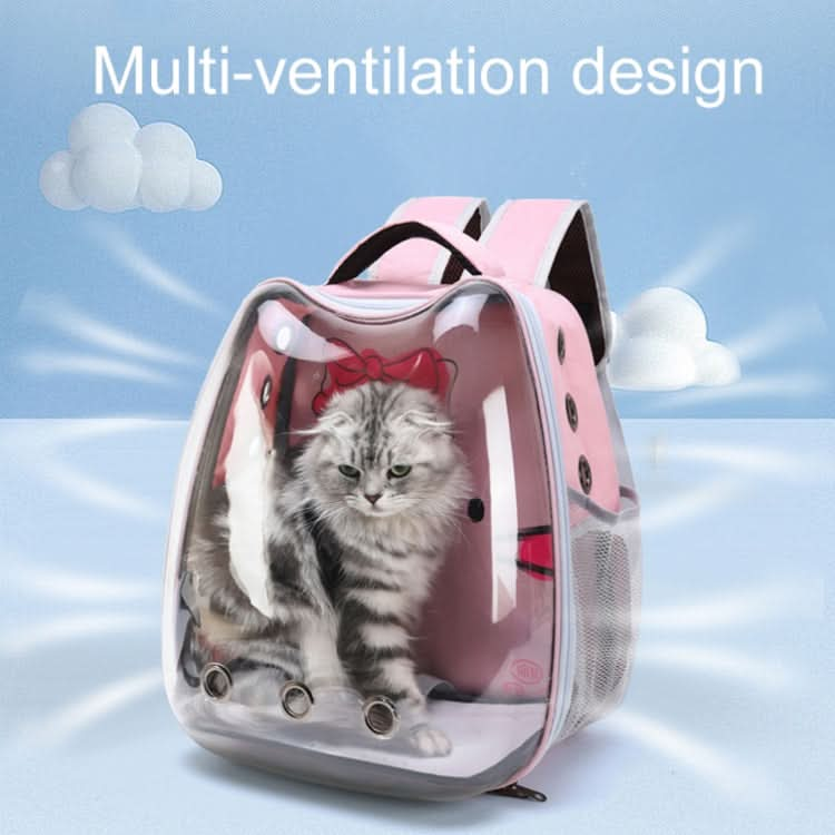 Cartoon Pattern Cat Transparent Pet Bag Space Capsule Portable Pet Backpack - Reluova