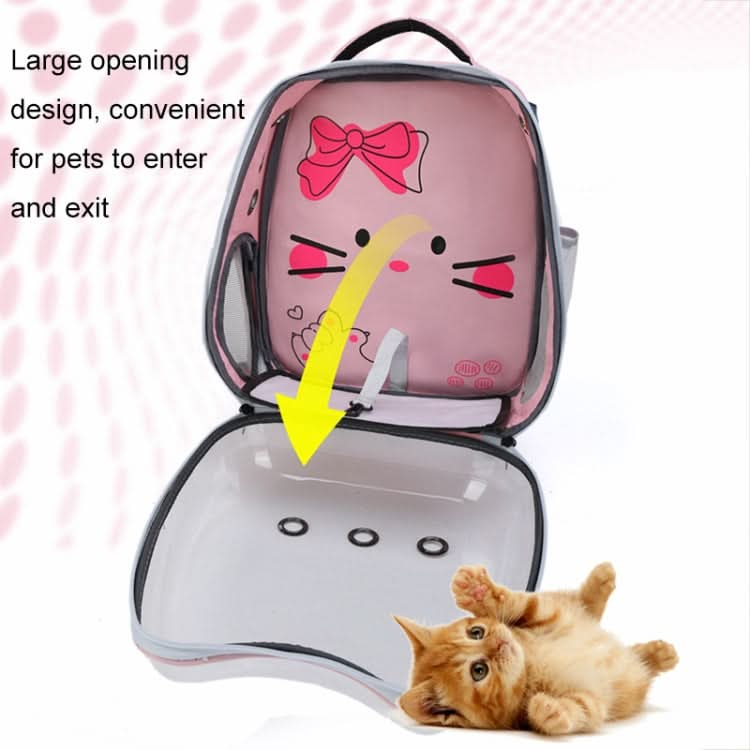 Cartoon Pattern Cat Transparent Pet Bag Space Capsule Portable Pet Backpack - Reluova