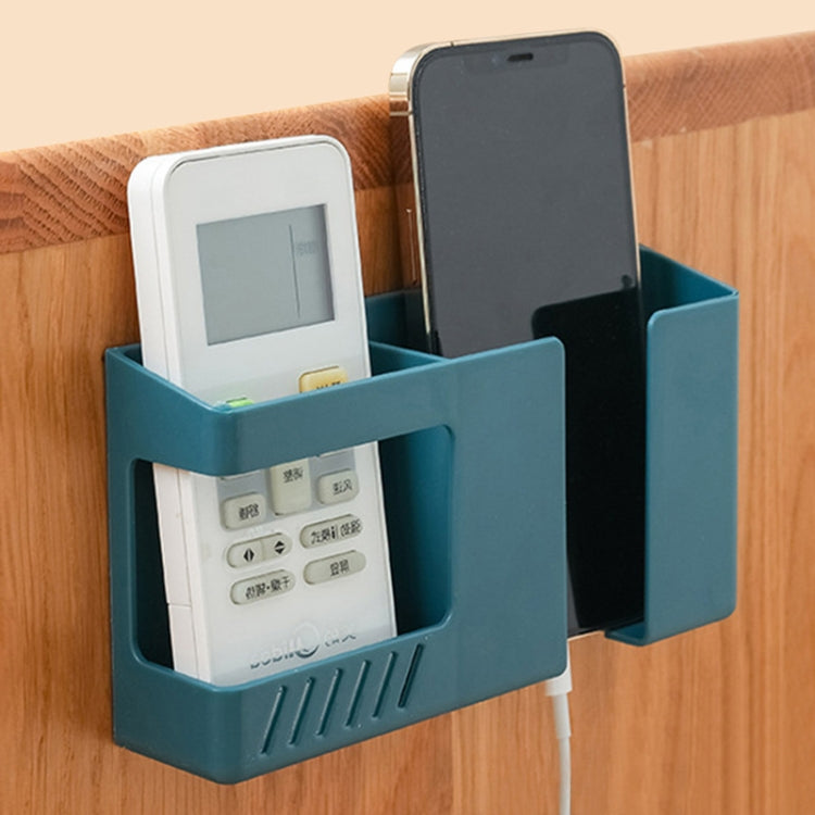 Double Grid Wall-Mounted Storage Box Remote Control Sundries Organizer Mobile Phone Charging Holder