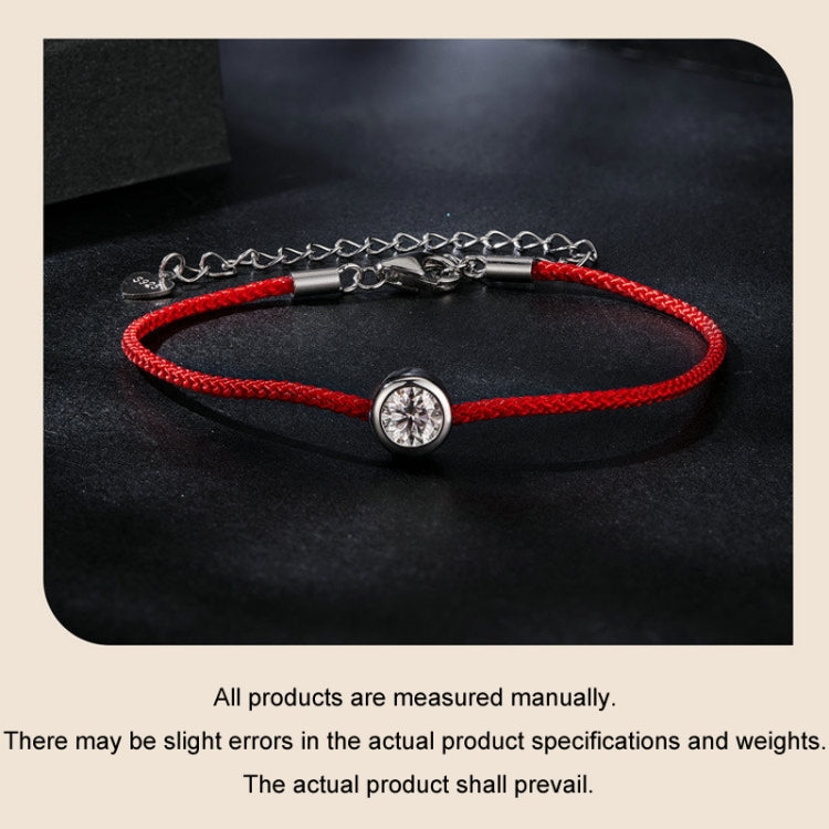 S925 Sterling Silver Braided Lucky Red Rope Moissanite Bracelet My Store