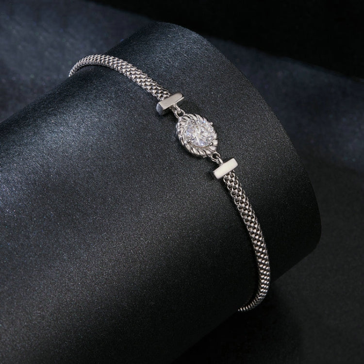 S925 Sterling Silver Electroplated Moissanite Woven Bracelet My Store