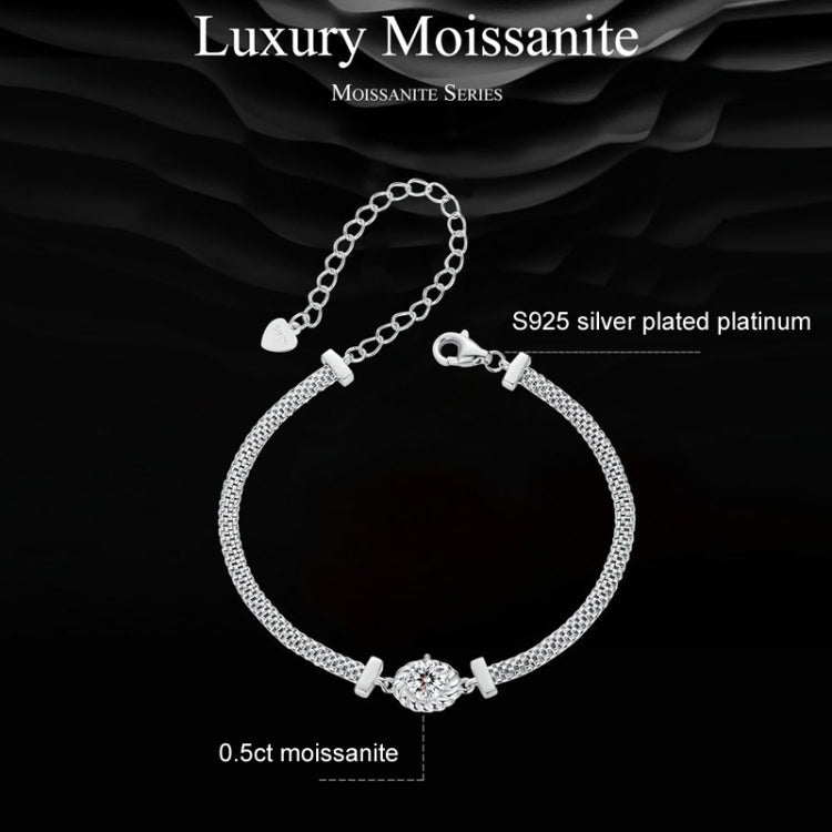 S925 Sterling Silver Electroplated Moissanite Woven Bracelet My Store