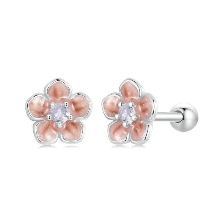 S925 Sterling Silver Platinum-plated Romantic Gradient Cherry Blossom Earrings My Store