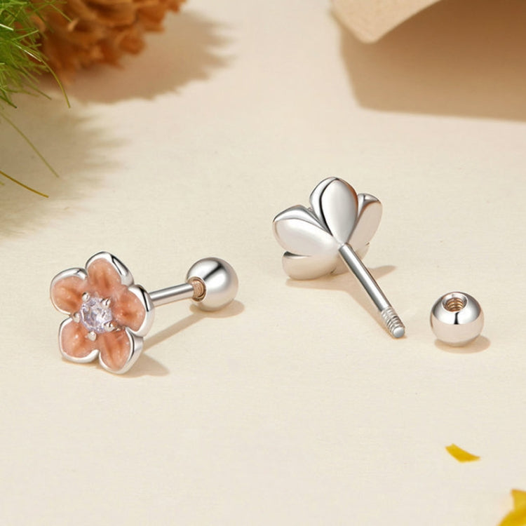 S925 Sterling Silver Platinum-plated Romantic Gradient Cherry Blossom Earrings My Store