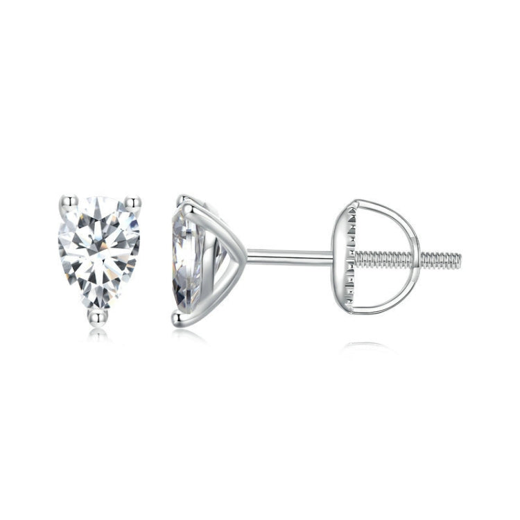 S925 Sterling Silver Platinum-plated Sparkling Water Drop Moissanite Stud Earrings My Store