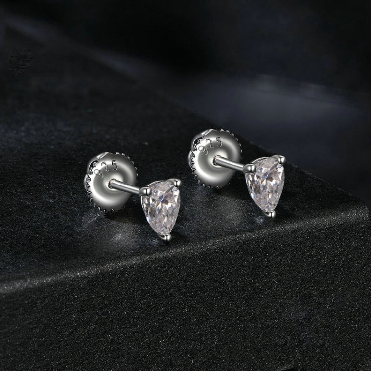 S925 Sterling Silver Platinum-plated Sparkling Water Drop Moissanite Stud Earrings My Store