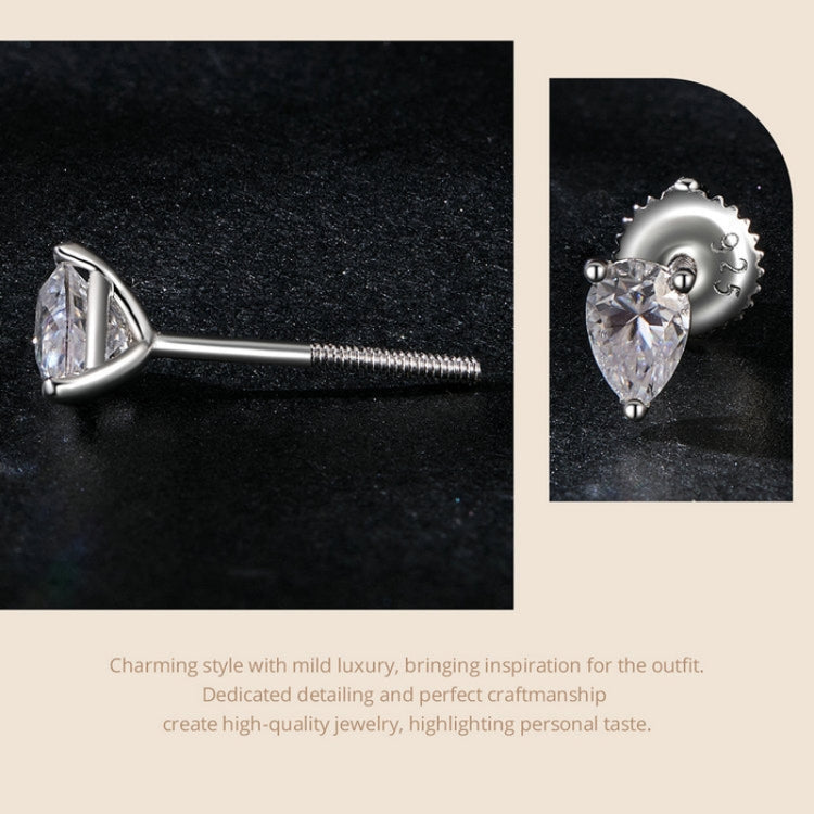 S925 Sterling Silver Platinum-plated Sparkling Water Drop Moissanite Stud Earrings My Store