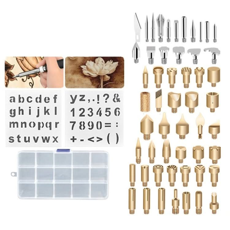 53 In 1 Wood Burning Pen Tips Soldering Iron Tip For Pyrography Working Carving 10 Grids-Reluova