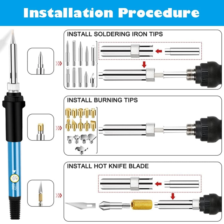 53 In 1 Wood Burning Pen Tips Soldering Iron Tip For Pyrography Working Carving-Reluova