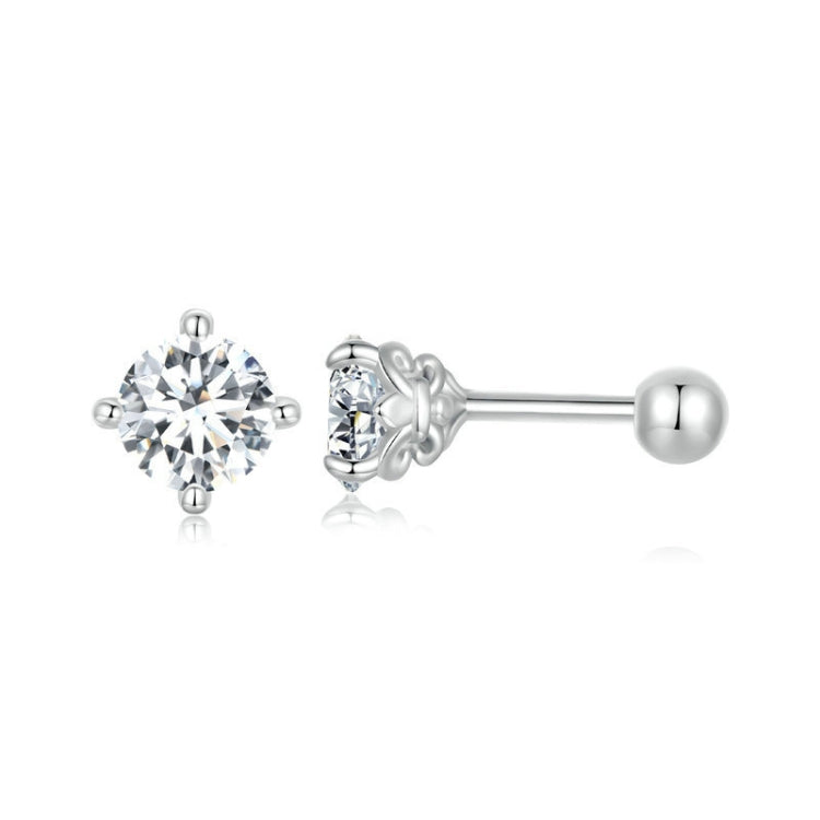 S925 Sterling Silver Platinum Plated Moissanite Threaded Base Stud Earrings My Store