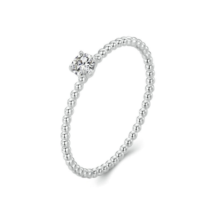 S925 Sterling Silver Platinum Bead Hoop Moissanite Stacking Ring My Store