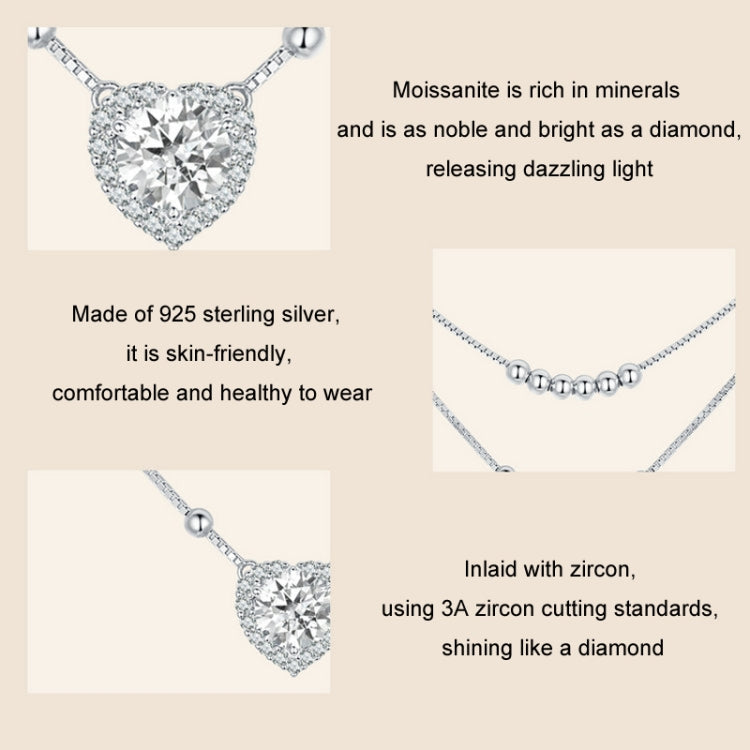 S925 Sterling Silver Platinum Plated Double Layer Moissanite Clavicle Necklace My Store