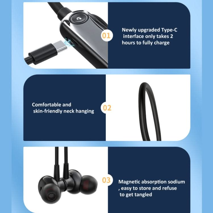 2.4G Hanging Neck In-ear Wireless Monitoring Headphones Long Playtime Sports Earphones