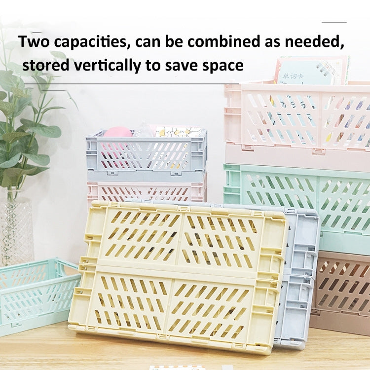 Folding Stackable Storage Basket Plastic Hollow Home Office Organizer Container My Store