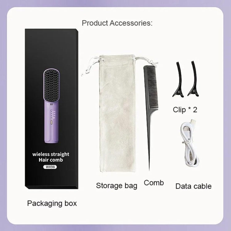 Negative Ion Hair Straightening Comb Cordless Mini 3-Speed Adjustment Hair Brush My Store