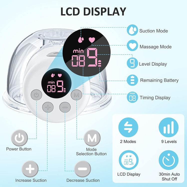 S12 LCD Screen Smart Large Capacity Portable Wearable Silent Electric Breast Pump My Store