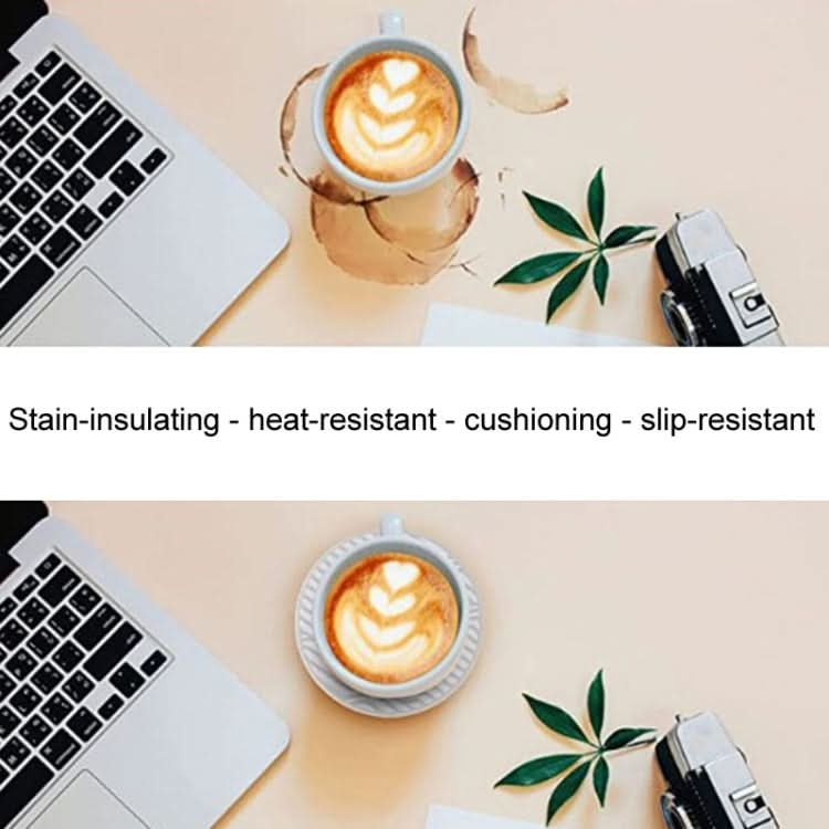 9.8x0.3cm Round Soft Silicone Coaster Non-Slip Heat Insulation Mat-Reluova