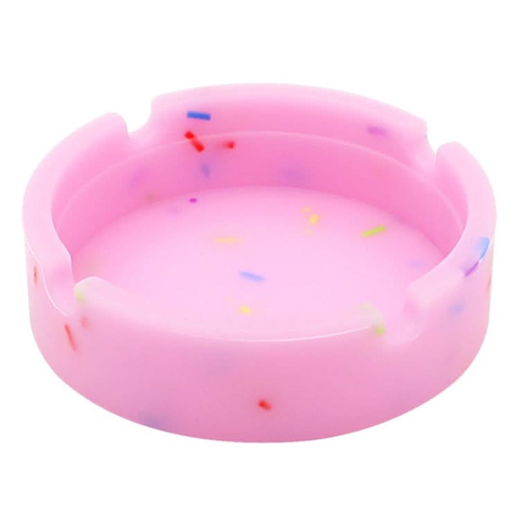 8.3x2.3x0.5cm Round Silicone Luminous Ashtray Fluorescent Car Ashtray(Pink)-Reluova