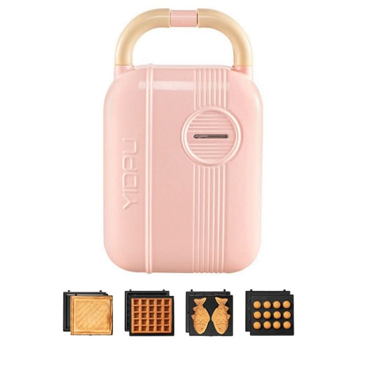 5 In 1 YIDPU Multifunctional Family Breakfast Maker Light Diet Sandwich Waffle Baker, CN Plug(Pink)-Reluova