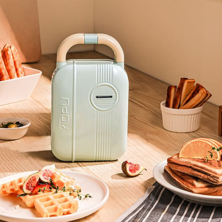 2 In 1 YIDPU Multifunctional Family Breakfast Maker Light Diet Sandwich Waffle Baker, CN Plug(Green)-Reluova