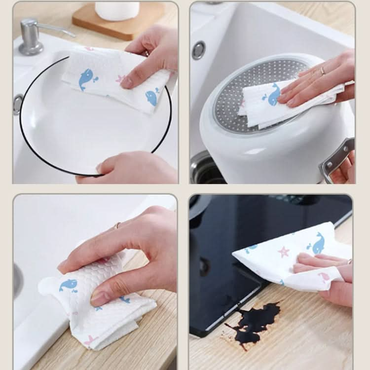 50pcs /Bag Hanging Disposable Rag Kitchen Wet And Dry Dual-use Dishcloths Towels-Reluova