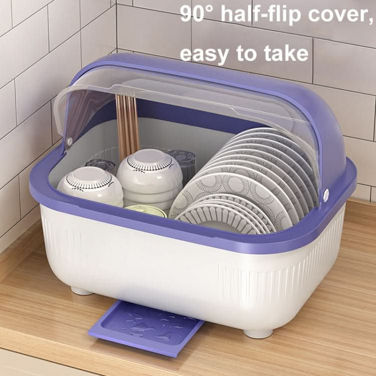 Household Dustproof Kitchen Tableware Storage Box Tableware Drain Rack Reluova