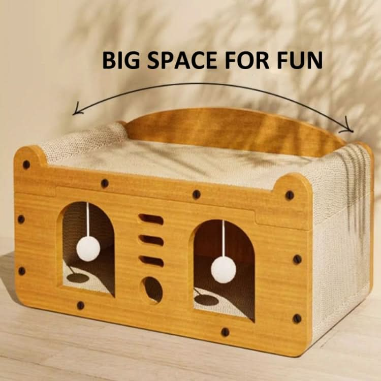 2 In 1 Cat Scratching Board Spacious Kitten Scratcher Box Lounge Bed Sturdy Cat House-Reluova