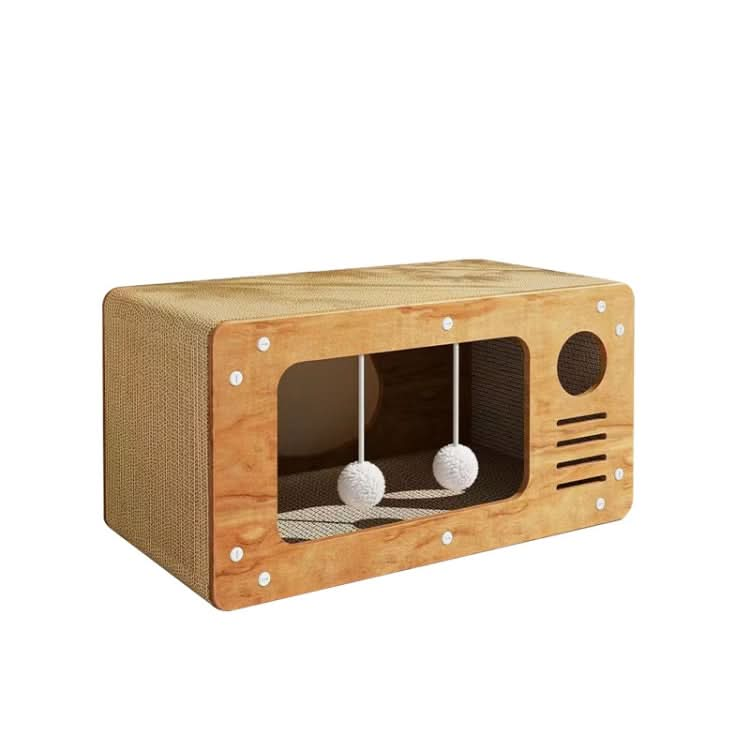 2 In 1 Cat Scratching Board Spacious Kitten Scratcher Box Lounge Bed Sturdy Cat House, Style: TV Large-Reluova