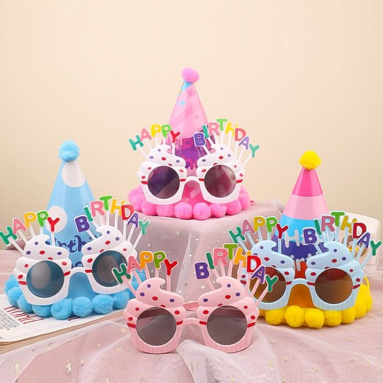 2pcs Party Glasses Children Hats Headwear Birthday Photo Decorations, Random Pattern Delivery, Specification: Glasses-Reluova