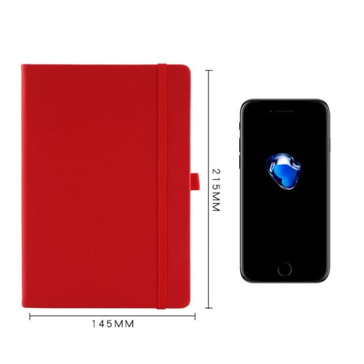 A5 Business Office Strap Notebook Students Diary Recording Notes(Red)-Reluova