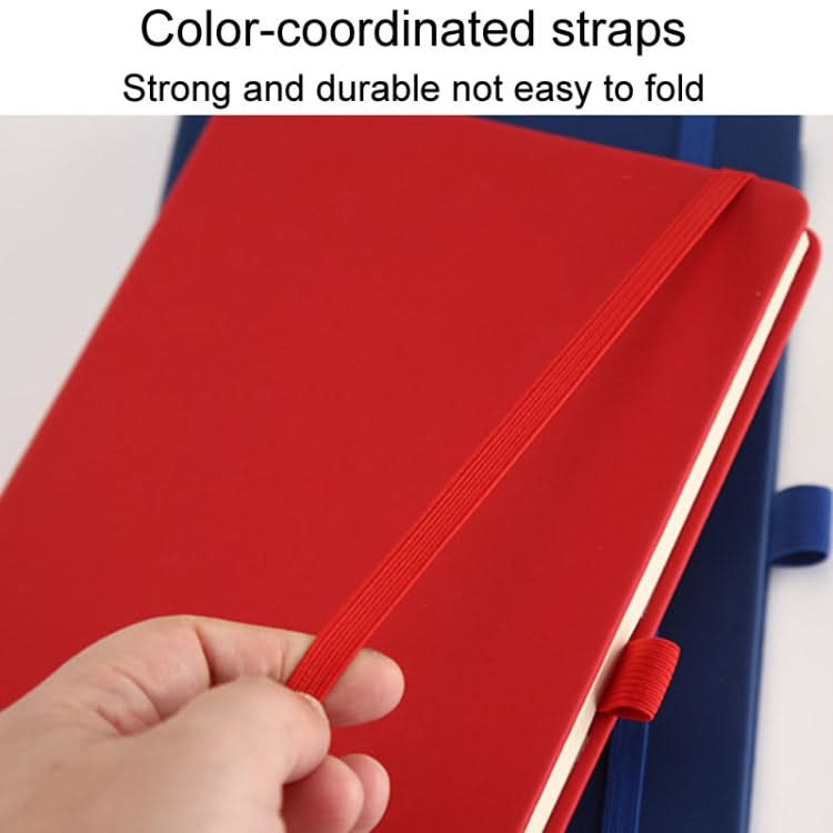 A5 Business Office Strap Notebook Students Diary Recording Notes(Red)-Reluova