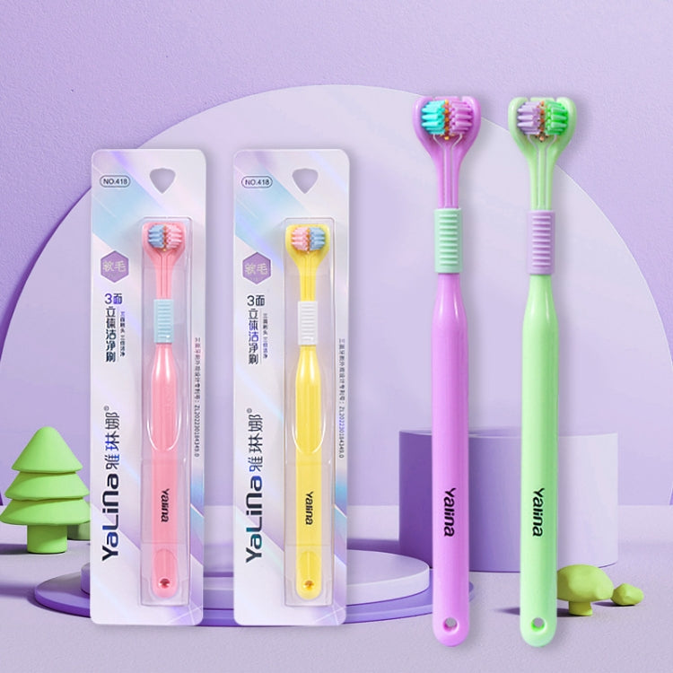 YALINA Three Sided Toothbrush Soft Hair 360 Degree V Shaped Toothbrush